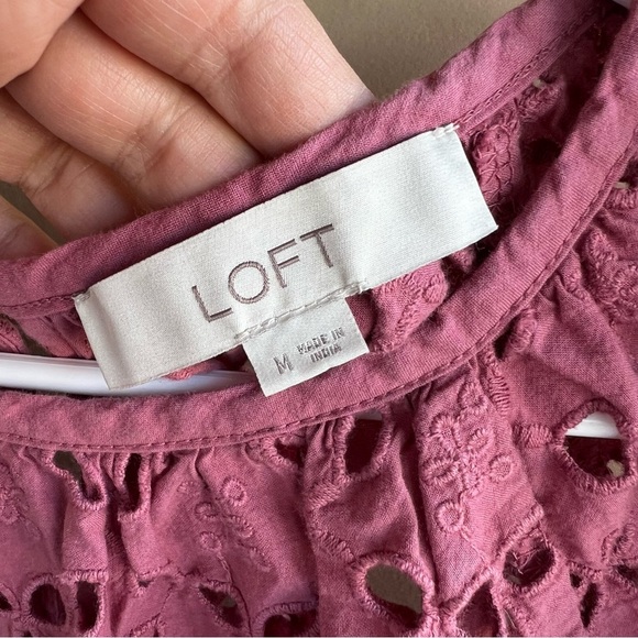 LOFT Eyelet Yoke Swing Tee - Women's Size M - Picture 5 of 9